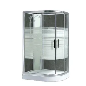 Benim ev l-şekilli küçük birim entegre cam buzlu bölüm duş odası, bilgisayar kontrollü ter buhar sauna odası
