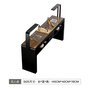 Table de manucure professionnelle moderne multifonctionnelle avec éclairage LED intégré, plateau spacieux et rangements, idéale pour salon de beauté - Product Image 4