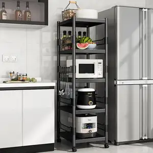 5 katmanlı mutfak standı büyük ayakta fırın rafları mikrodalga standı Hutch ve depolama mutfak programı depolama raf