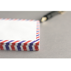 Enveloppe baroniale auto-adhésive blanche de 110*220 mm pour courrier aérien avec bordure rouge et bleue, enveloppe en sinamay - Product Image 2