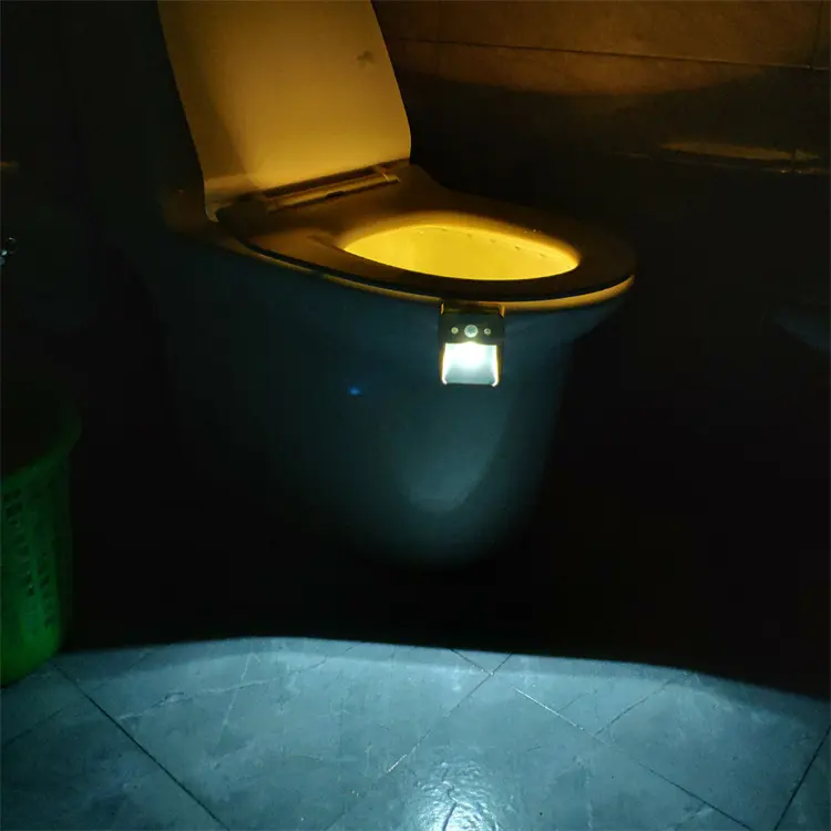 7 Kleuren Smart Pir Bewegingssensor Toiletbril Nachtlampje Waterdichte Achtergrondverlichting Voor Toiletpot Led Lamp Wc Licht Voor Kind