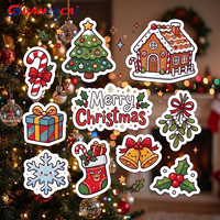 Feuille d'autocollants de Noël personnalisés en dessin animé, imperméables et autocollants, avec Père Noël, pour agenda, scrapbooking et fenêtres