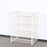 Meuble de rangement domestique en métal, panier de rangement en treillis métallique, chariot utilitaire avec tiroirs extractibles à assemblage modulaire