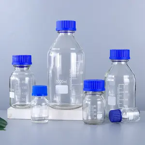 Laboratory glassware 25ml-1000ml borosilicate transparent glass bottles for chemical reagent bottle