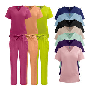 Nouvelle mode de vente en gros d'uniformes chirurgicaux bon marché ensembles de soins infirmiers conçus pour le haut de l'épaule avec un pantalon droit et une ficelle à nœud - Product Image 5