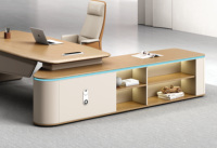 Bureau de direction moderne de luxe en bois massif pour PDG, mobilier de bureau contemporain haut de gamme, durable, fournitures de bureau écologiques