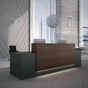 Mobilier commercial Réception Design moderne Bureau en bois personnalisé Réception pour hôtel Réception