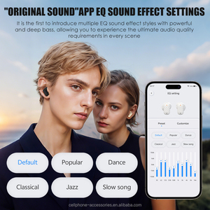 Earbud translasi serat karbon Mini, penerjemah suara Real Time portabel ringan aplikasi ganda 144 bahasa untuk rapat bepergian - Product Image 2