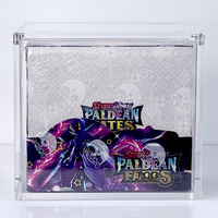 Boîte de présentation en acrylique transparente TCG pour Pokémon Mega Evolution : Phantasmal Flames Booster Box avec couvercle magnétique, boîte de présentation en acrylique