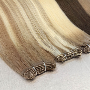 Extensions de cheveux humains vierges Slavic Double Drawn, tissage lisse soyeux, cheveux européens, vente en gros, balayage, tissage de cheveux humains Remy bruts - Product Image 1