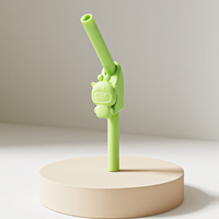 Paille à soupe pour bébé en silicone, accessoire détachable pour la consommation de congee et d'aliments complémentaires pour enfants