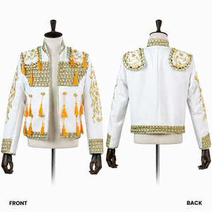 Veste de toréonateur Matador pour homme et femme, broderie dorée, franges, <span class=keywords><strong>costume</strong></span> de scène - Product Image 5