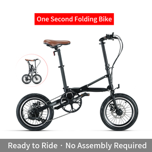 16 Inch Folding Bike for Adults Portable Foldable 7 Speed Carbon Steel City One Second Quick Fold CMS-16JP One-second Folding De - Product Image 1