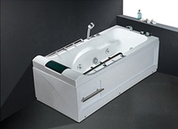 Bañera de hidromasaje de 67 pulgadas para personas mayores, bañera de chorro de aire blanco con mango para adultos, baño doméstico