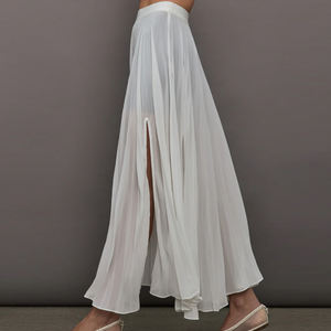 Gonna Lunga Estiva Personalizzata per Ragazze e Donne, Casual, di Buona Qualità, Trasparente, Bianca, in Rete Plissettata - Product Image 2