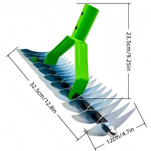 Râteau à <span class=keywords><strong>dents</strong></span> multifonctionnel pour travaux de jardinage, outil manuel de qualité industrielle pour l'élimination des mauvaises herbes et l'entretien des sols et des pelouses - Product Image 3