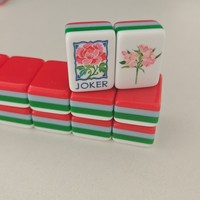 Nouvelle Offre Exceptionnelle : Élégantes Tuiles de Mahjong Américain OMHJGO-spring Garden en Acrylique (160 pièces) à Dos Rouge pour Cadeau de Luxe et Jeu de Société