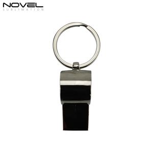 Porte-clés sifflet personnalisable DIY, porte-clés en métal mignon, porte-clés à sublimation, impression par transfert thermique - Product Image 4