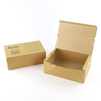 Boîtes à hamburgers en papier kraft personnalisées, pliables, jetables, pour les restaurants à emporter et les chaînes de restauration rapide