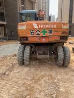 Excavatrice sur pneus Hitachi EX100 d'occasion de haute qualité, 10 tonnes, certifiée CE, avec attache rapide, brise-roche et tarière