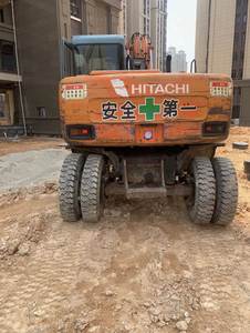 Excavatrice sur pneus Hitachi EX100 d'occasion de haute qualité, 10 tonnes, certifiée CE, avec attache rapide, brise-roche et tarière - Product Image 6