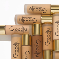Fond de teint liquide Goodly Cosmetics OEM de haute qualité, imperméable, anti-brillance, minéral, longue tenue 24h, couvrance totale, couleur foncée, 30 ml