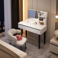 Ensemble de coiffeuse moderne en bois blanc polyvalent et grande capacité pour chambre et salle de bain, élégant bureau de maquillage pour hôtel et usage domestique