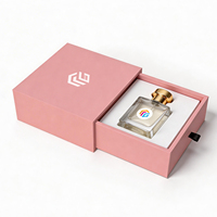 Boîte de luxe pour parfum, impression personnalisée, emballage d'échantillons de parfum, emballage cosmétique rose, boîte à tiroirs