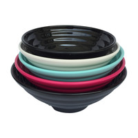 AIMI Bol de restaurant en plastique noir Ramen de cinq tailles, ensemble de bols durables pour pâtes et nouilles en mélamine