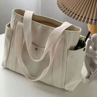 Bolso Tote Personalizado con Logotipo 2023, Estilo Simple y Chic, de un Solo Hombro, para Estudiantes, Gran Capacidad, de Lona, para Viajes Diarios, para Mujer