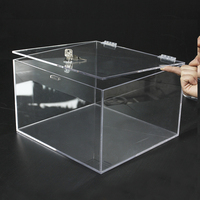 Bestseller Clear Acryl Scharnier Box mit Schloss und Deckel Best Display Rack für die Lagerung