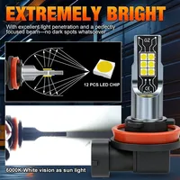 1 Buah Bohlam Lampu Kabut LED H11 6W H4 H7 9005 HB3 9006 HB4 Lampu LED untuk Lampu Mobil Putih 3000K Kuning 12V