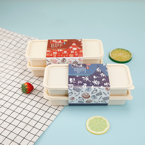 Fiambrera desechable con compartimentos, cajas estampadas personalizadas con bananas - Product Image 3