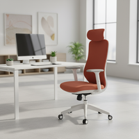 Chaise de bureau exécutive ergonomique moderne en maille de nylon réglable, accoudoirs 3D ajustables, base en aluminium, 4 vérins à gaz, pivotante 3 positions