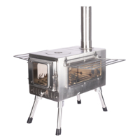 Barbecue portable pliable en acier inoxydable Luling, pour jardin, camping, grill à bois, sécurité des flammes, pour 3 à 5 personnes