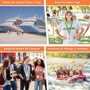 Porte-badge en gros de couleur unie avec cordon – Étui étanche pour cartes d'identité pour le travail, les événements et les expositions - Product Image 3