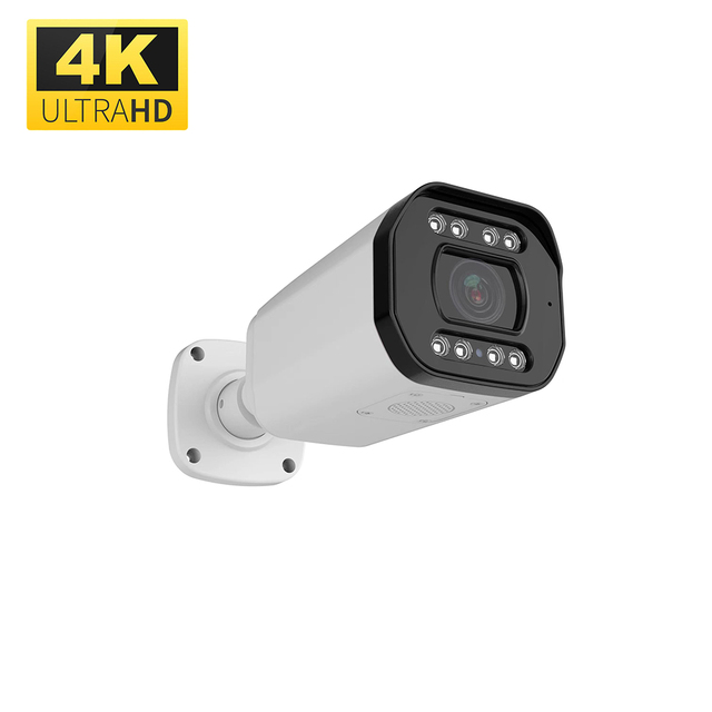 4K Bullet Camera 4X Zoom 2.8-12mm Lens 40m Full Color Night Vision H265+ Compression IP66 Waterproof 4k Cctv Camera