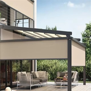 Stores enrouleurs extérieurs en tissu pare-soleil résistant à la décoloration, prix usine, avec fermeture éclair, pare-vent et imperméables pour <span class=keywords><strong>garage</strong></span> et restaurant - Product Image 5
