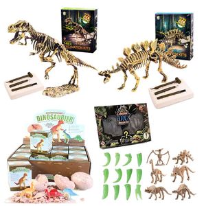 Kit d'excavation de diverses œufs de dinosaures en plâtre, trésor de fossiles et de gemmes, kit éducatif d'archéologie, jouets d'excavation - Product Image 1