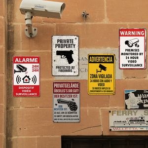 Letrero Metálico de Propiedad Privada, Prohibido el Paso, Video <span class=keywords><strong>24H</strong></span>, Letrero de Cámara de Seguridad para Hogar, Negocio, Entrada de Vehículos, Alerta, CCTV - Product Image 2