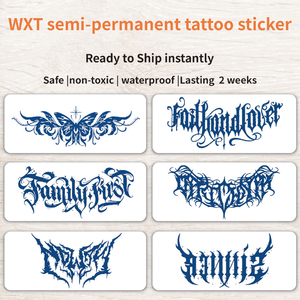 Pegatinas <span class=keywords><strong>de</strong></span> <span class=keywords><strong>tatuaje</strong></span> <span class=keywords><strong>de</strong></span> <span class=keywords><strong>pecho</strong></span> semipermanentes impermeables no tóxicas personalizadas, tinta realista a prueba <span class=keywords><strong>de</strong></span> sudor para mujeres y hombres, arte corporal - Product Image 5