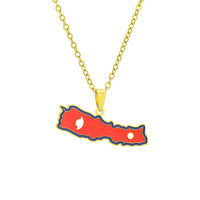 Nouveauté : Collier pendentif émaillé carte du Népal, style ethnique vintage, unisexe, pour couple, en acier inoxydable, accessoire de bijouterie très vendu