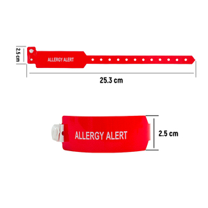 RIsenmed Bracelet d'alerte d'urgence de vente chaude rouge avec des <span class=keywords><strong>mots</strong></span> d'alerte Bracelet d'identification d'alerte médicale de forme large - Product Image 6
