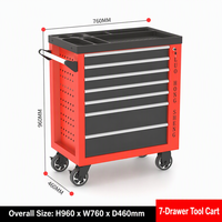 Chariot à outils verrouillable OEM/OBM, armoire à outils multi-niveaux réglable, chariot d'atelier, capacité de 300 kg, garantie de 3 ans pour FBA
