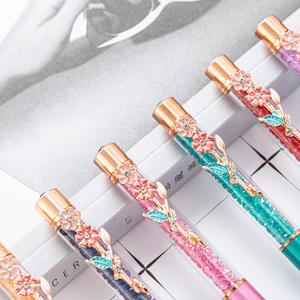 New 2023 Fashion Crystal Metal Ballpoint <b>Pen</b> With Creative Flower Clip Multi-color Rotary Advertising Printing Logo for Gift - Product Image 2
