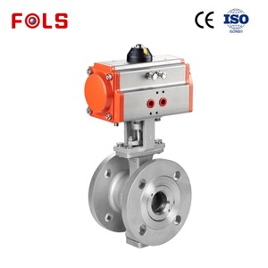 Venta Caliente de Fábrica: Válvula de Bola Neumática en Forma de V, Cuerpo de Acero Inoxidable SS304/SS316 DN50 con Actuador - Product Image 2