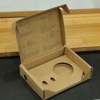 Caja de correo corrugado Kraft con logotipo personalizado al por mayor, caja de embalaje de productos electrónicos con inserto, 2024