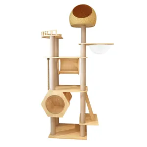 Hot bán mẫu có sẵn gỗ mèo cây scratcher hiện đại mèo cây Tháp Mèo đồ nội thất