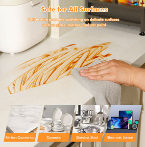 Serviettes de nettoyage en microfibre 200gsm pour les services de nettoyage généraux Chiffons d'essuyage ménagers réutilisables 40x40 Petite serviette carrée bon marché - Product Image 4