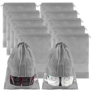 Sacs à chaussures pour voyage en tissu non tissé avec cordon pour hommes et femmes, grands organiseurs de rangement pour chaussures, pochette - Product Image 1